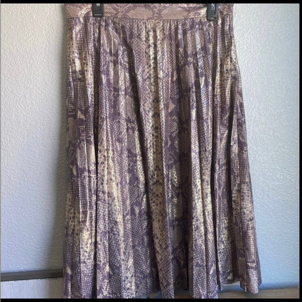 Zara Women Purple Gold and Cream Imitation Serpent Skin Skirt
